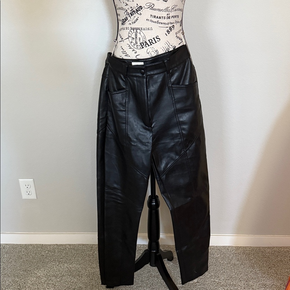 Wilfred Black Leather Boot Cut Pants